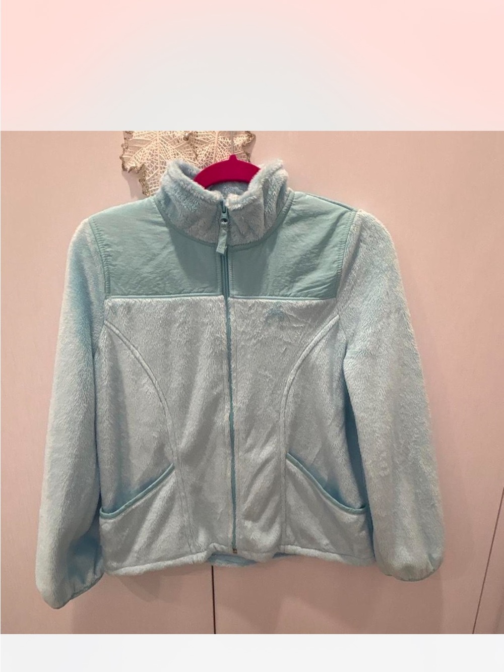 Place Women's Light Blue Teddy Fleece Jacket